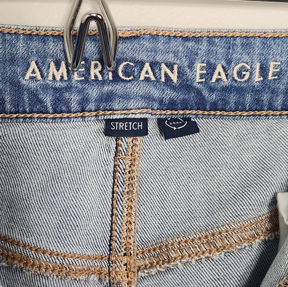 American Eagle Super High Rise Baggy Wide Leg Cargo Jeans Size 8 - Picture 9 of 13